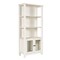 Merrick Lane Omaha Modern Farmhouse Storage Cabinet Bookcase, Glass Doors and Open Shelves